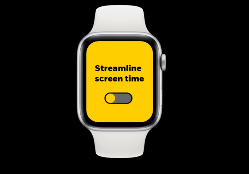 Streamline screen time on face of smart watch